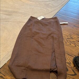 NEW Bardot Brown Dante Suede Midi Skirt
